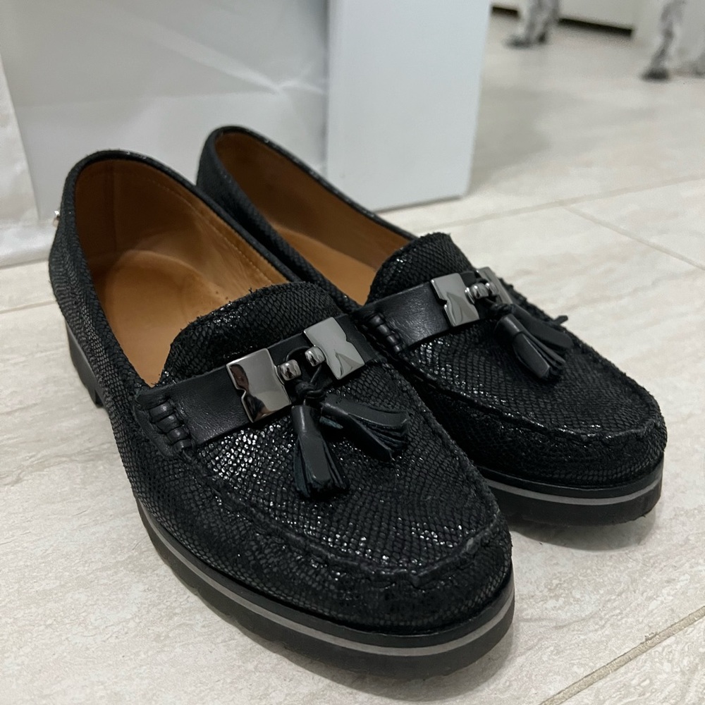 Black loafers